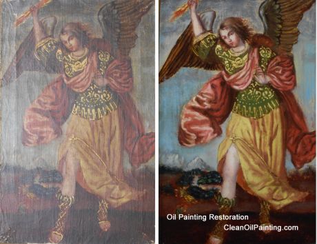 Cuzco School Oil Painting Cleaning Restoration C Antique Oil Painting Cleaning & Repair